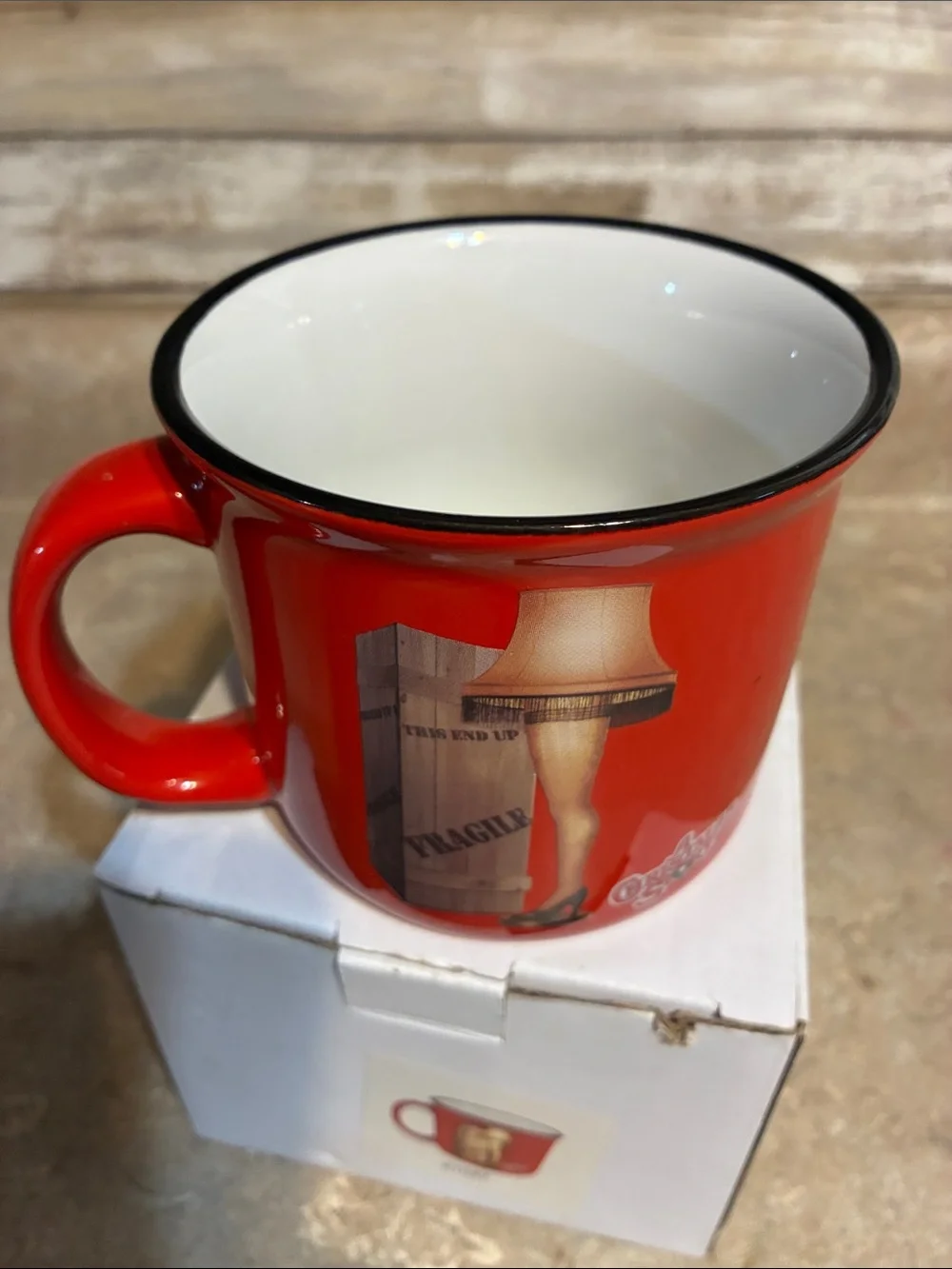 A Christmas Story Red Ceramic Holiday Leg Lamp Coffee Mug